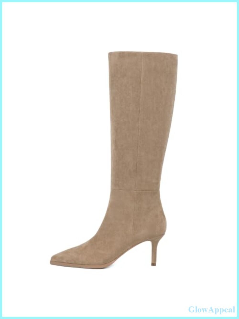 Knee High Boots Pointed Toe Stiletto Heel Side Zipper Faux Suede Women's